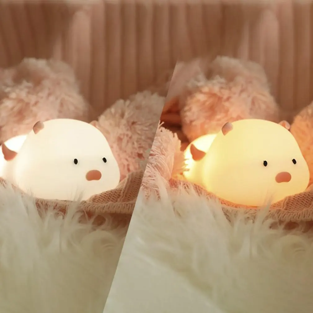 Форма свиньи потрепанный силиконовый ночник прекрасная светодиодная