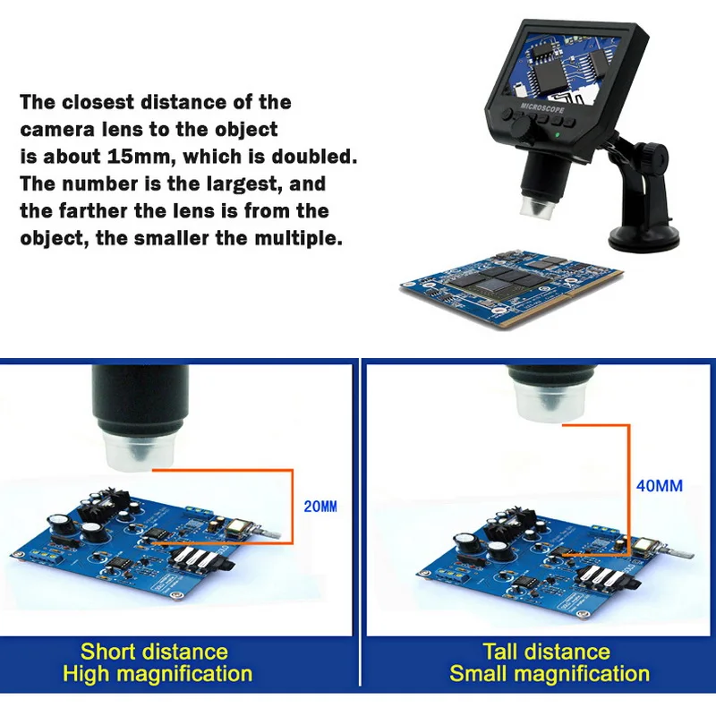 New 600X LCD Digital Microscope Electronic Magnification Endoscope Repair Magnifier With Metal Stand#1 | Инструменты