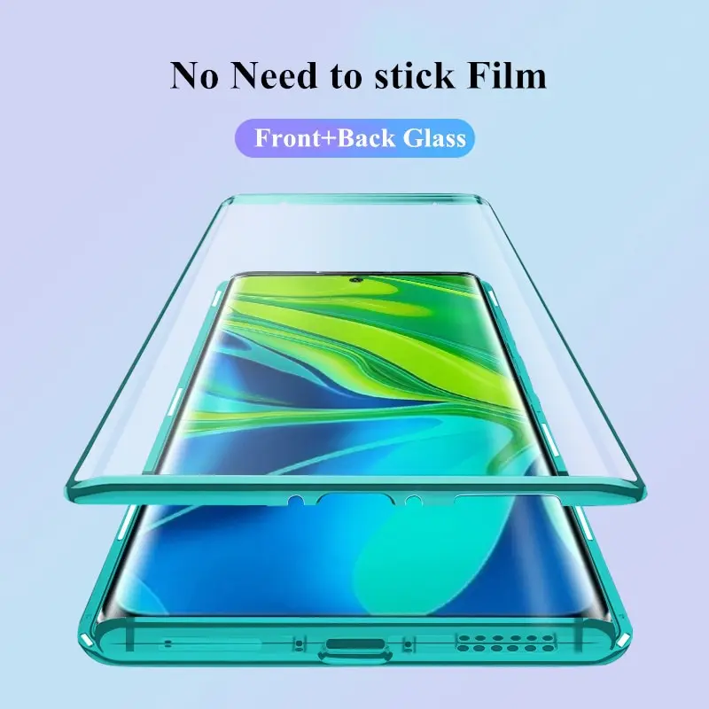 

360 Double Sided Metal Magnetic Case For Redmi note 9 note9 Pro Max 9s Tempered Glass Transparent Back Cover Red mi note 9 Cases