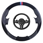 Изготовленный на заказ Чехол рулевого колеса автомобиля Черный для Bmw F87 M2 2015-2017 замша кожа Авто оплетка рулевого колеса