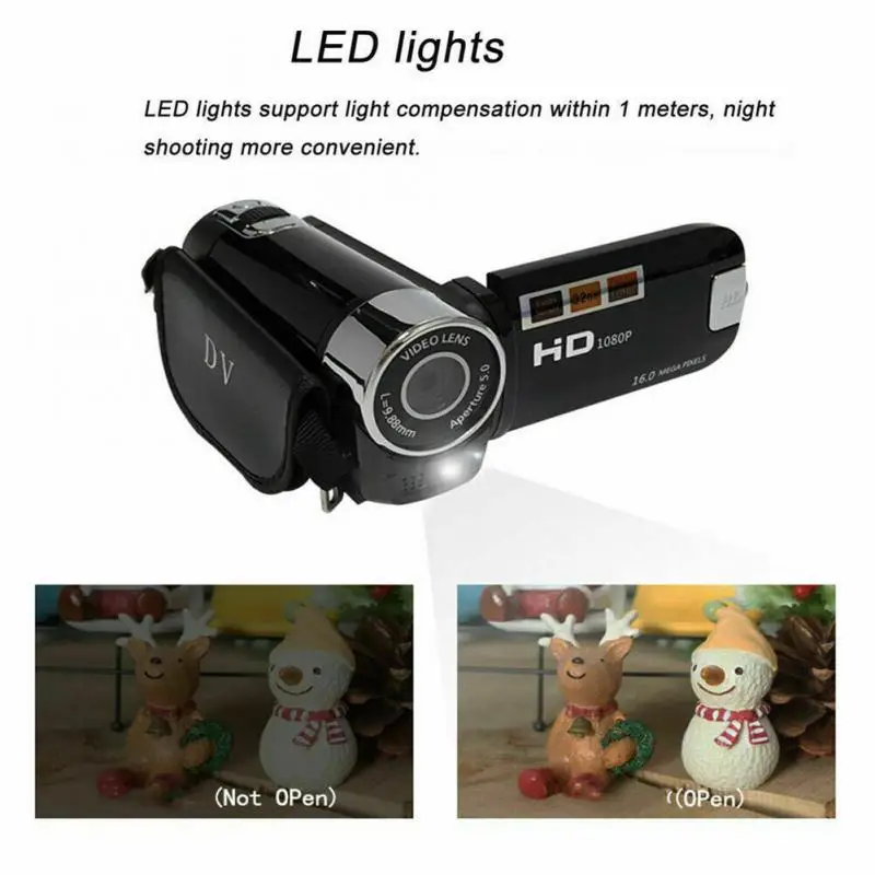 1pc New D100 1080P HD Camcorder Digital Video Camera TFT LCD 24MP 16X Zoom DV AV Night Vision Suport SD / SDHC Card 