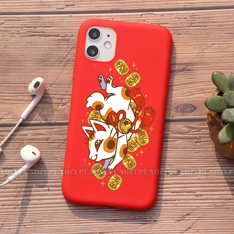cute lucky cat new year christmas gifts phone case for iphone 13 pro 12 pro 11 pro max 6s 7 8 plus x xs max xr tpu silicone case free global shipping