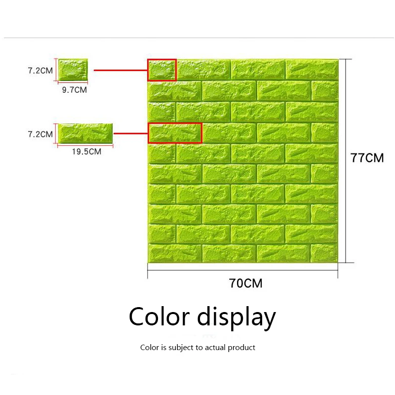 

3D Wall Stickers PE Foam 3D Wallpaper DIY Wall Stickers Wall Decor Embossed Brick Stone