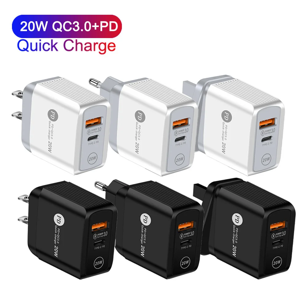 

Q.c3.0 + pd20w 20wpd mobile phone charger British travel charging fast charging