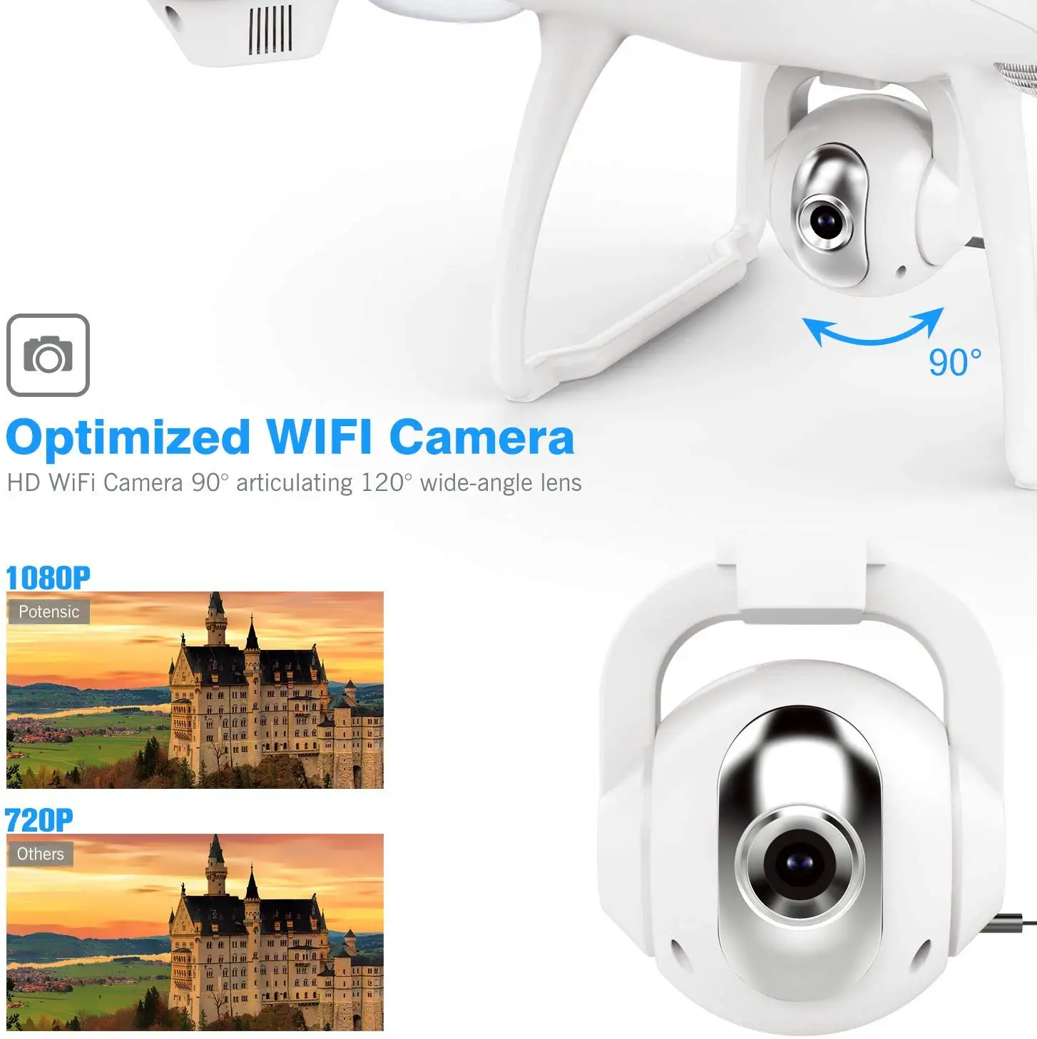 Potensic T35 2,4 ГГц Радиоуправляемый Дрон 1080P Wifi FPV HD камера удержание высоты один ключ возврат/посадка взлет Безголовый Радиоуправляемый квадрокоптер Дрон