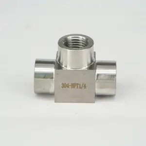 Тройник из нержавеющей стали 300 бар 14 дюйма NPT Female 304, 3-ходовой фитинг для труб, воды, газа, масла