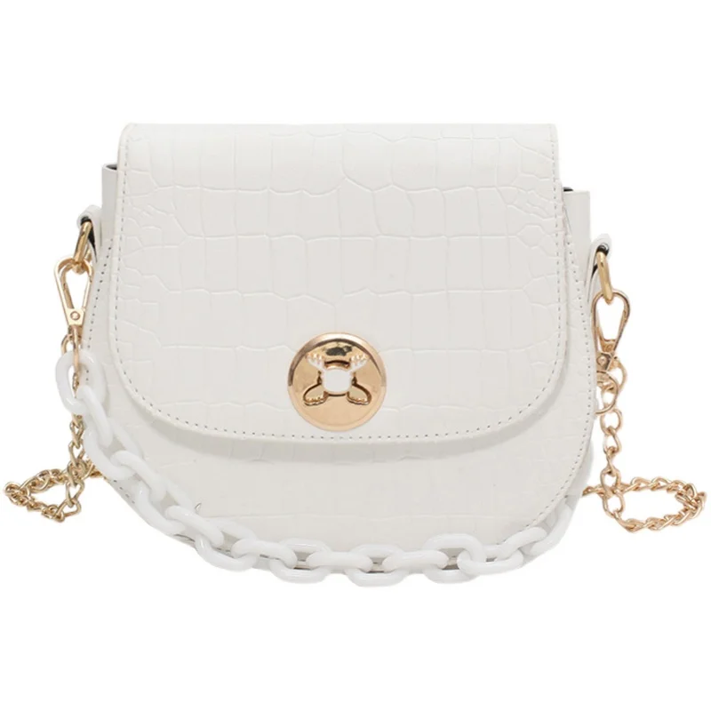 

Original Brand High-end Crocodile Pattern Handbags New Fashion Chain Crossbody Bag HOT Style Saddle Bag Dual-use Bag