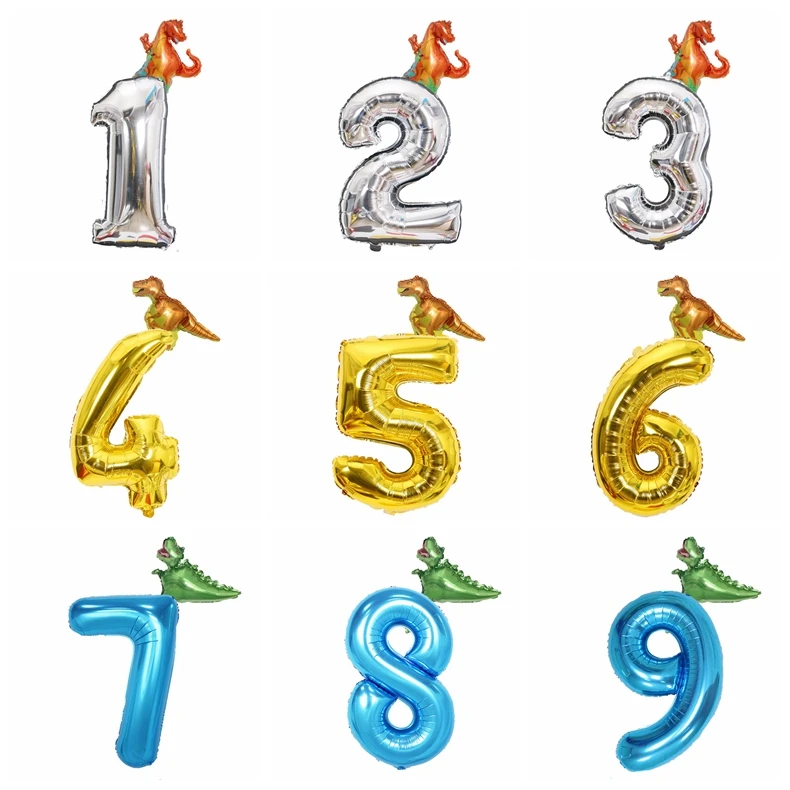 40 дюймовый строительный зеленый шар с цифрами джунгли динозавр вечеринка