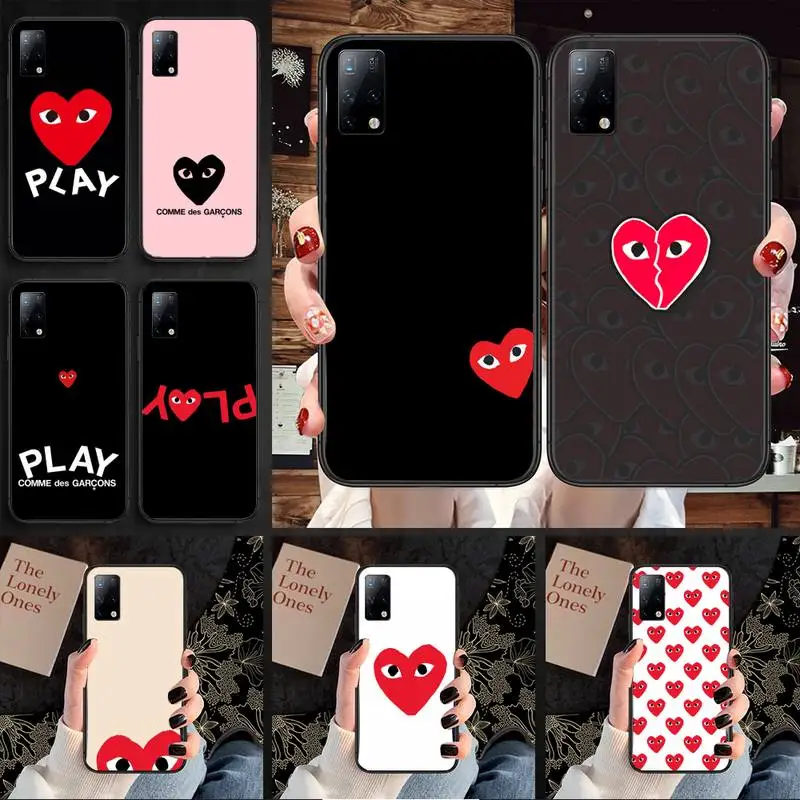 

PLAY Comme des Garcons Heart Phone Case for Samsung S6 S7 S8 S9 S10 edge plus S10 5G S20 S21 S30ultrs 5G Fundas Cover
