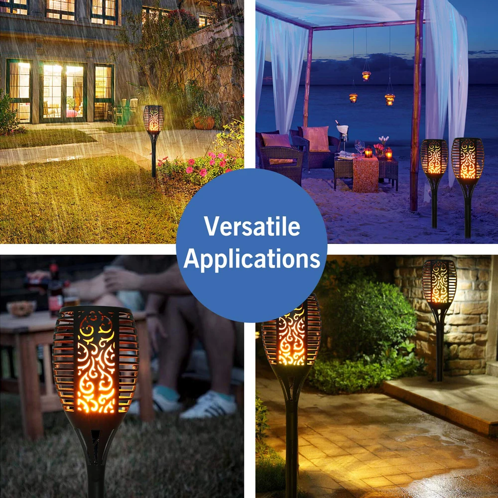 

Lightingview Hollow Flame Pattern Design Solar Garden Lamp Soft Light for Outdoor Path Landscape Decoration