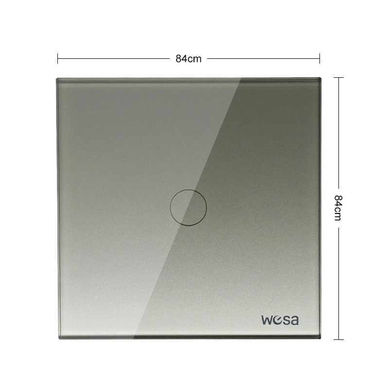 Настенный сенсорный выключатель из закаленного стекла серого цвета 1 Gang Way