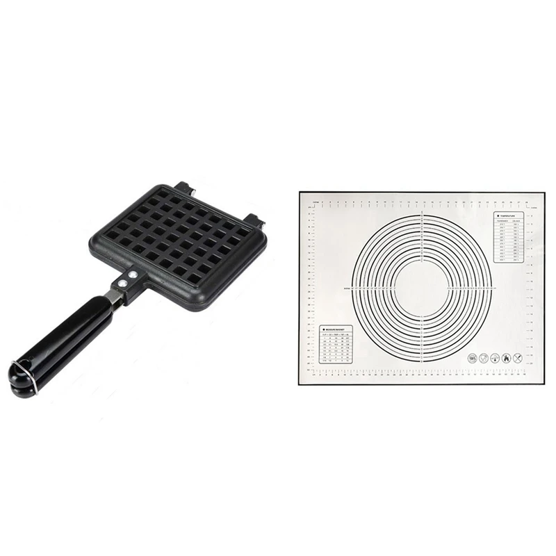 

LUDA 1 Pcs Non-Stick Waffles Maker Machine Baking Mold Gas Pan Bubble Egg & 1 Pcs Non-Slip Silicone Pastry Mat