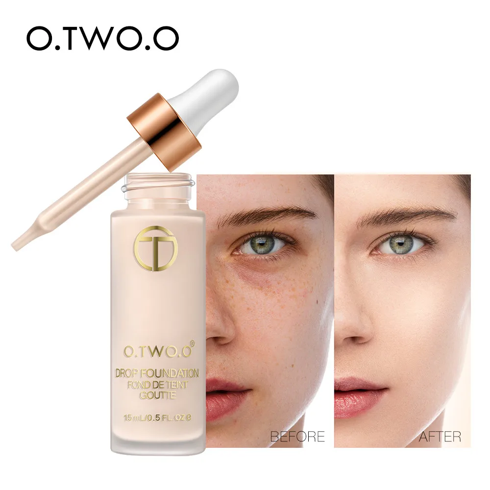 O.TWO.O Liquid Foundation Full Coverage Natural Makeup Base BB Moist Oil Free Face Concealer Long Lasting Foundation Cosmetics