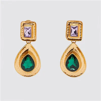 JURAN ZA, новая мода, геометрические висячие серьги с кристаллами,, Boho, ручной работы, висячие серьги для женщин, ювелирное изделие, подарок - Окраска металла: 52965-GN