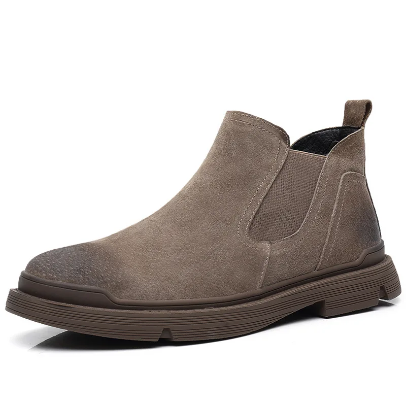 

Мужские ботинки челси в стиле ретро, удобные кожаные ботинки мартинсы, платформа, рабочая обувь, модные