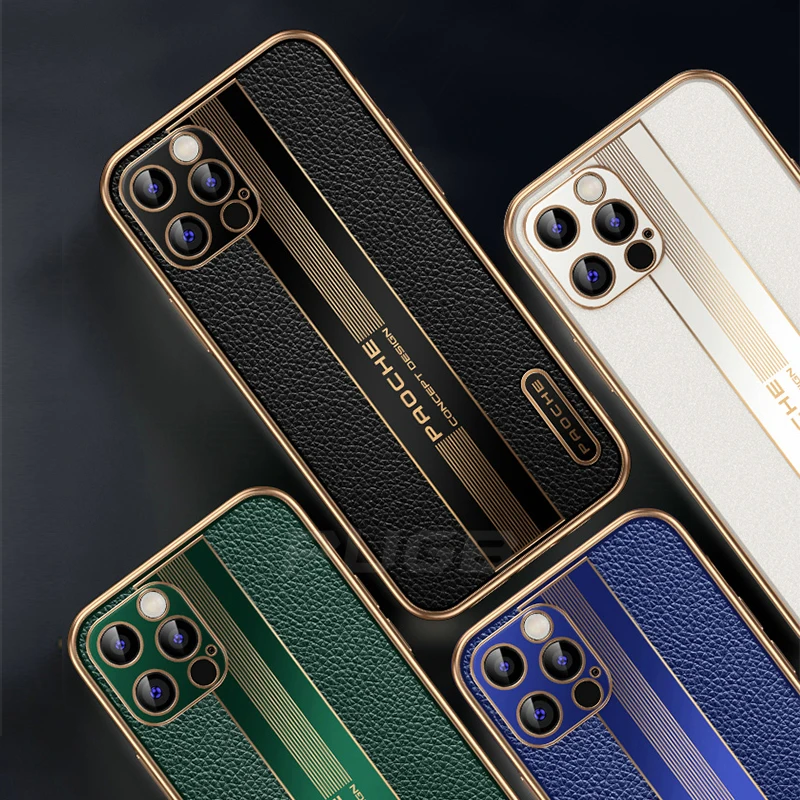 

Luxury Plating Square Frame Soft Silicone Case for iPhone 12 11 Pro Max Mini SE 2020 X XS XR 7 8 Plus Business Shockproof Cover