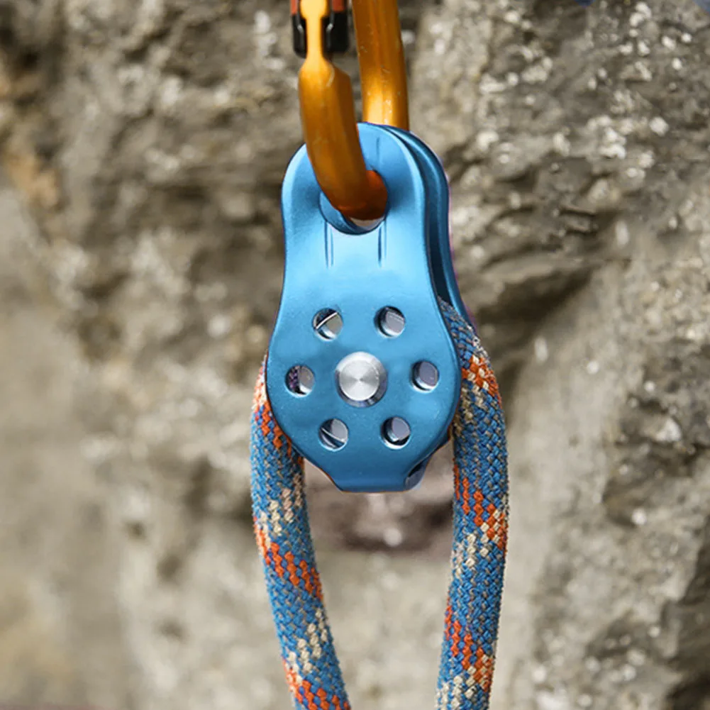 

26KN Climbing Pulley Aluminium Alloy Heavy Duty Single Swivel Rope Pulley Block For 12mm Rope Outdoor Climbing Accessories
