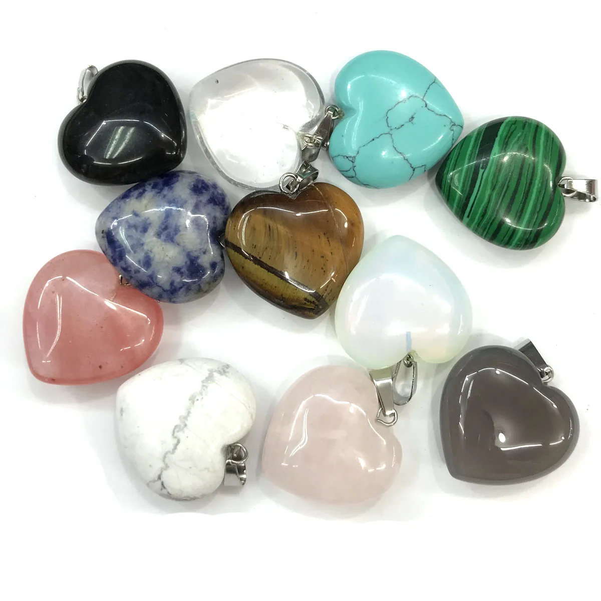 

Natural Stone Pendants Heart Shape Crystal Agates Necklace Pendant for Jewelry Making Good Quality Size 25mmx25mm