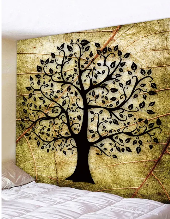 

Vintage Tree Leaf Tapestry Wall Hanging Art Tapestry Hippie Bedspread Decor