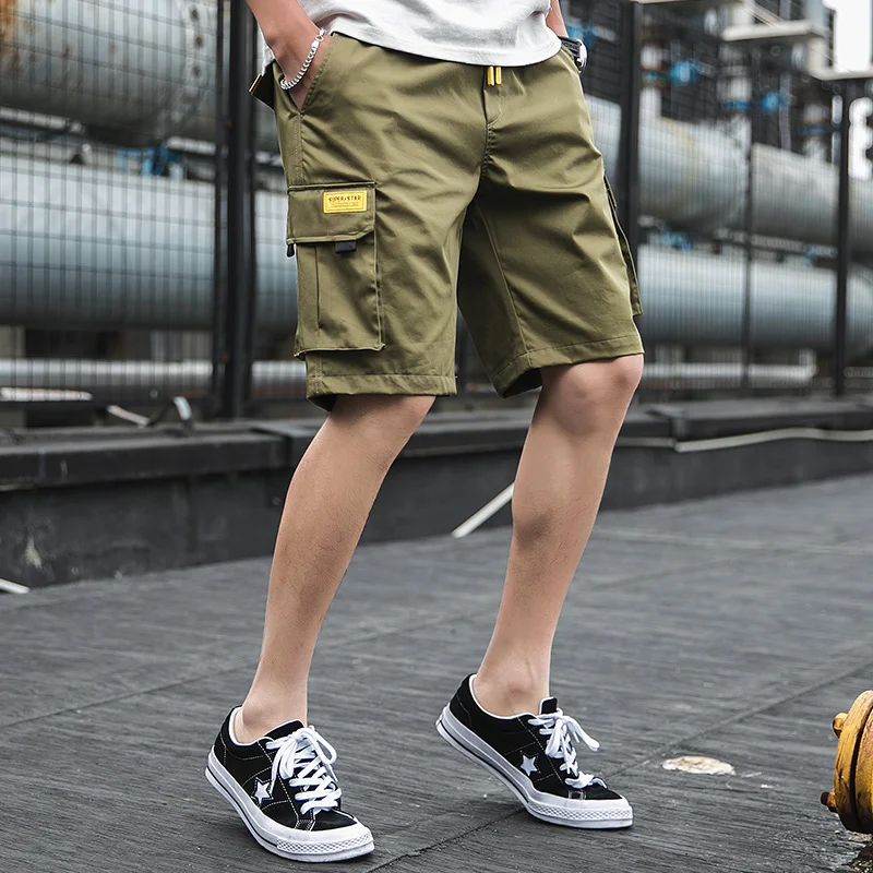 

Casual Cotton Summer Men's Short Pants Street Pocket Classic Loose Shorts Sports Stripes 2021 New Fashion Men Shorts Pantalones