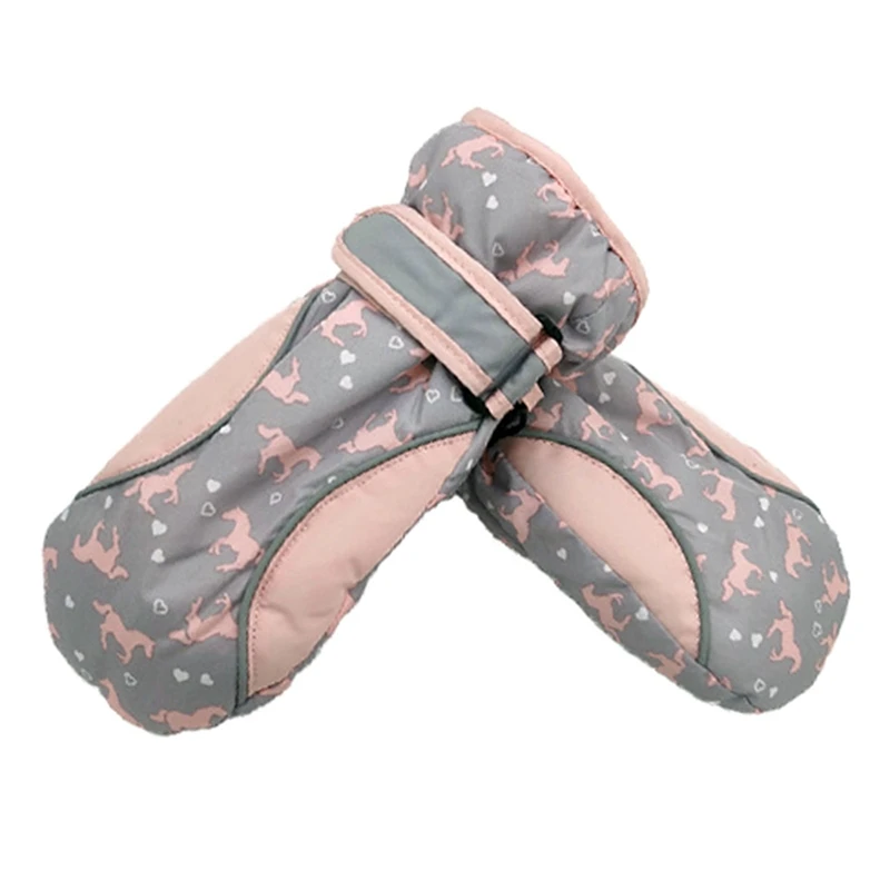 

2021 Winter Gloves Skateboard Gloves Printed Ski Gloves Windproof and Anti-slip Gloves Children's Ski Gloves One Finger Gloves
