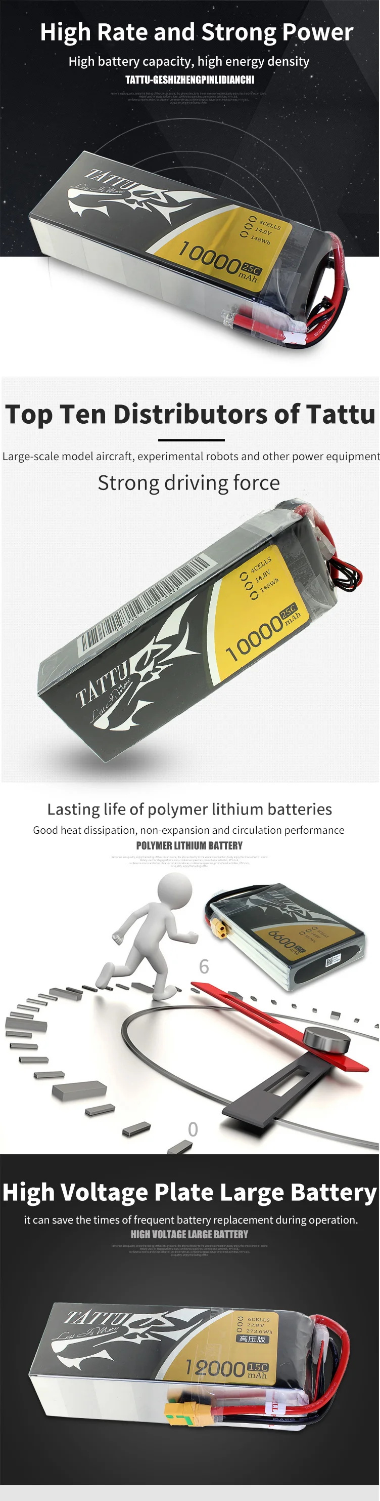 Tattu Plus 6S 22,2 V LiPo умный аккумулятор 4S 10000mah 12000mah 16000mah 22000mAh Plus 25C с разъемом AS150 XT150 для беспилотного летательного аппарата