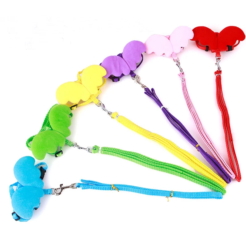 Шлейка и поводок для щенков милый регулируемый нейлоновый с крыльями ангела