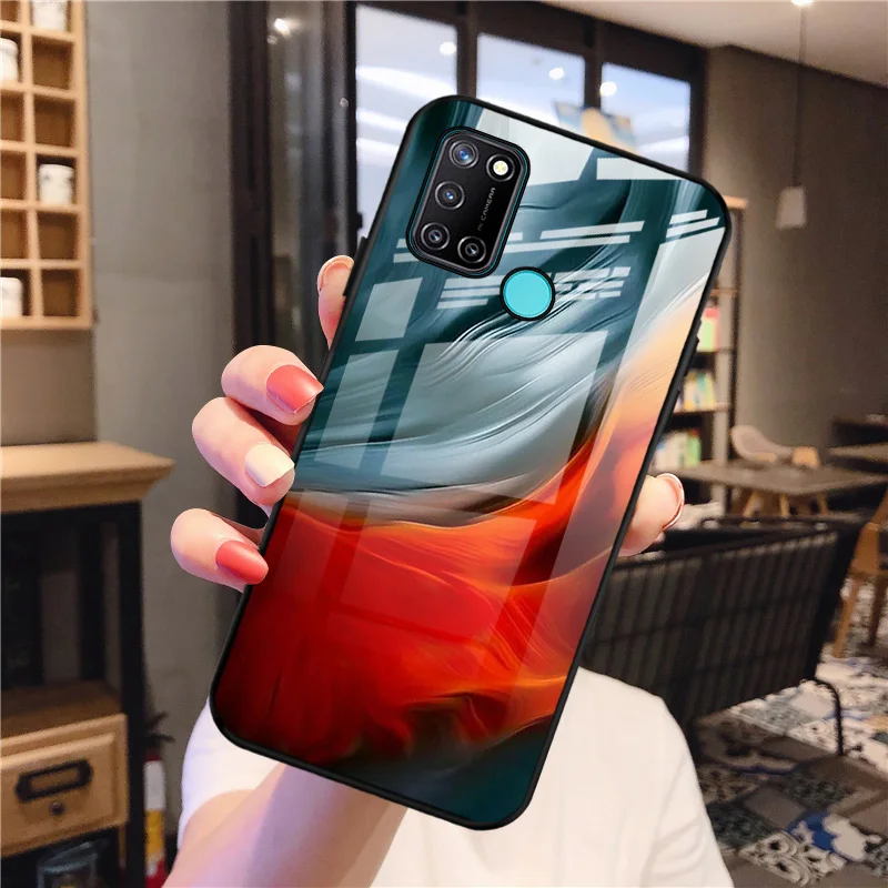 

Hard Phone Case For OPPO Realme 7i RMX2103 Case Tempered Glass Bumper For OPPO Realme C17 6.5 inch Protective Fundas Realme7i