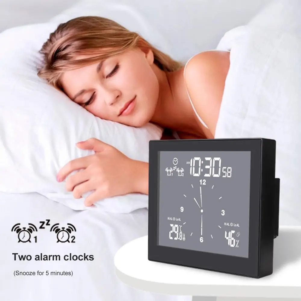

New Multifunctional Bathroom Clock Home Desktop Creative Timer Alarm Clock Upper and Lower Limit Temperature And Humidity Meter