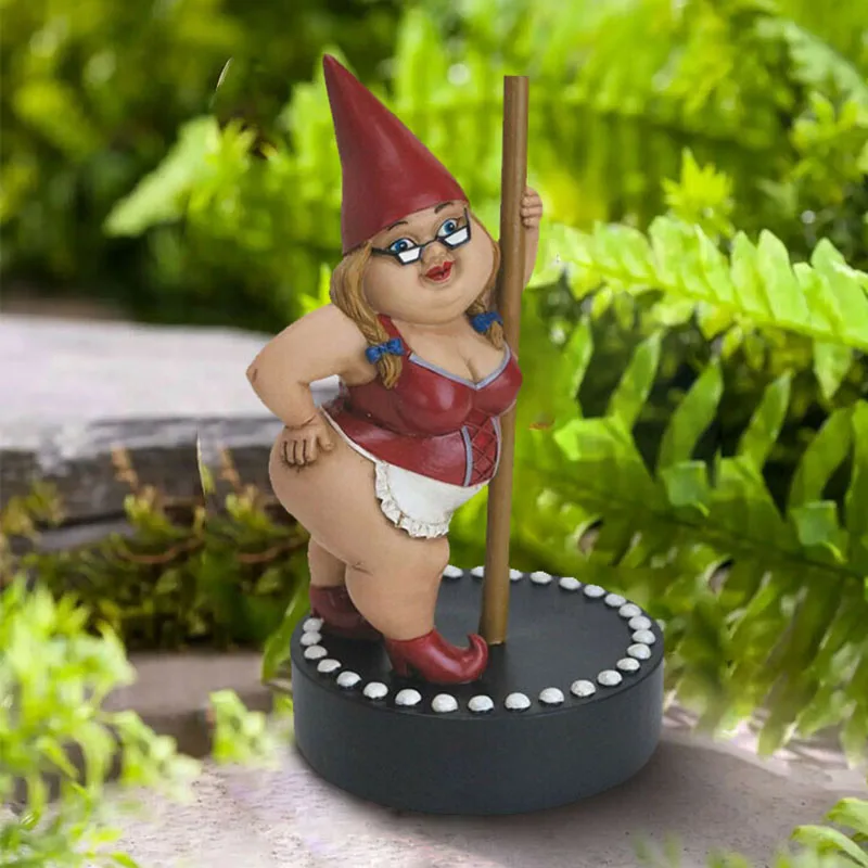 

Garden Pole Dancing Gnome Resin Gnome Statue Indoor/Outdoor Sculpture for Patio Yard or Lawn 17cm EJ