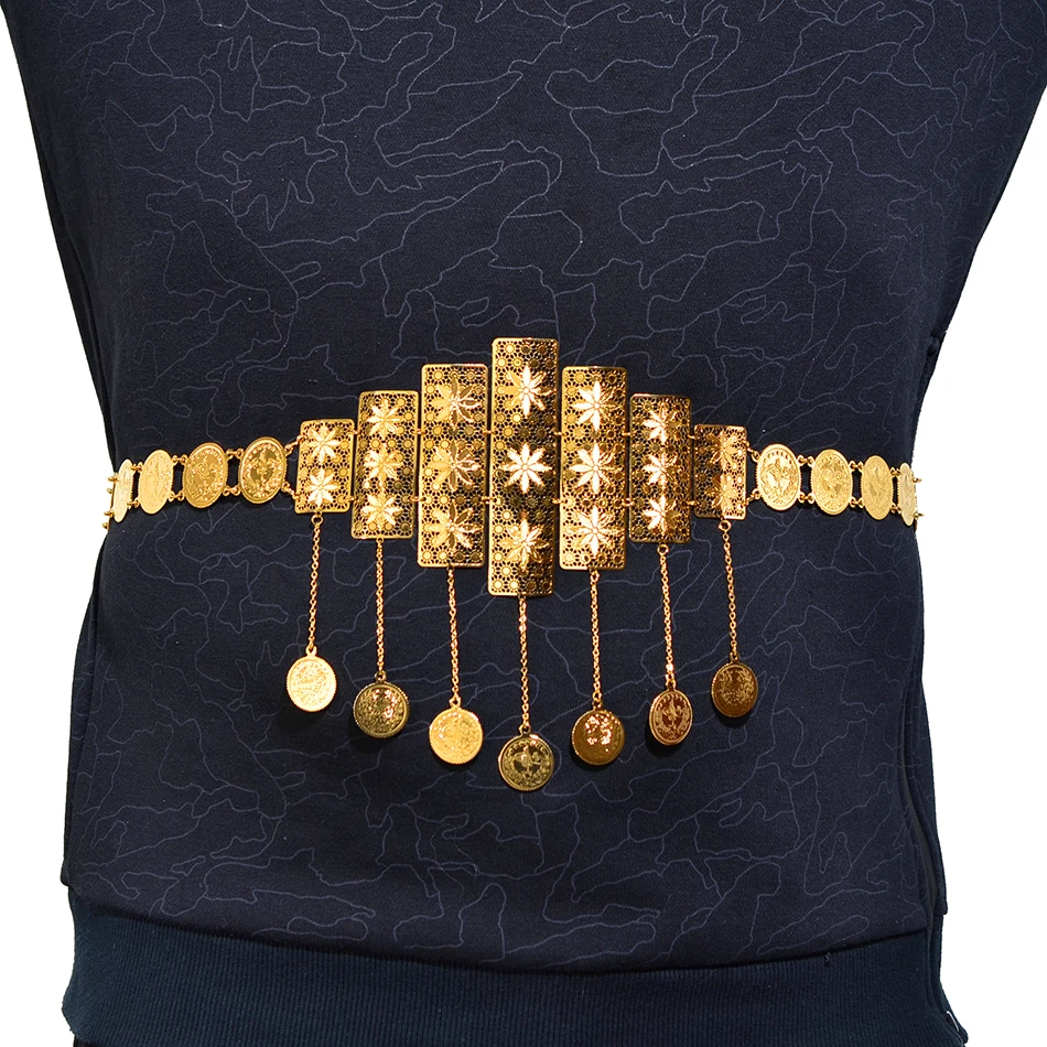 Пояс-цепочка Anniyo для женщин цепочка живота с турецкими монетами металлический