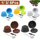 Многоразовые кофейные капсульные фильтры для Nespresso, подходят для Dolce Gusto, многоразовые кофейные капсулы, фильтрующая чашка с ложка-кисточка