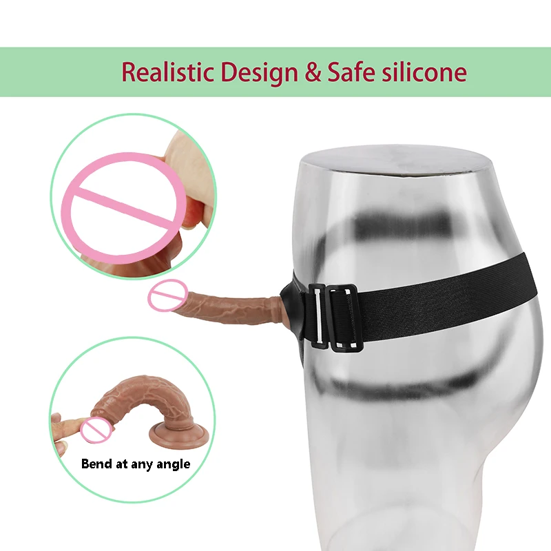 Лесбийский страпон фаллоимитатор трусики реалистичный силиконовый ремешок для