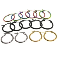 4pairs 2x20mm 316 stainless steel earrings hoops circle for women earring clasp hooks findings earwire jewelry diy accessories
