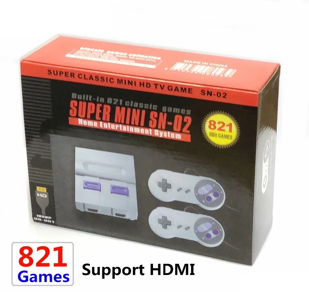 8Bit Mini HD TV Ретро семейная видео игровая консоль ручной встроенный 821 классический