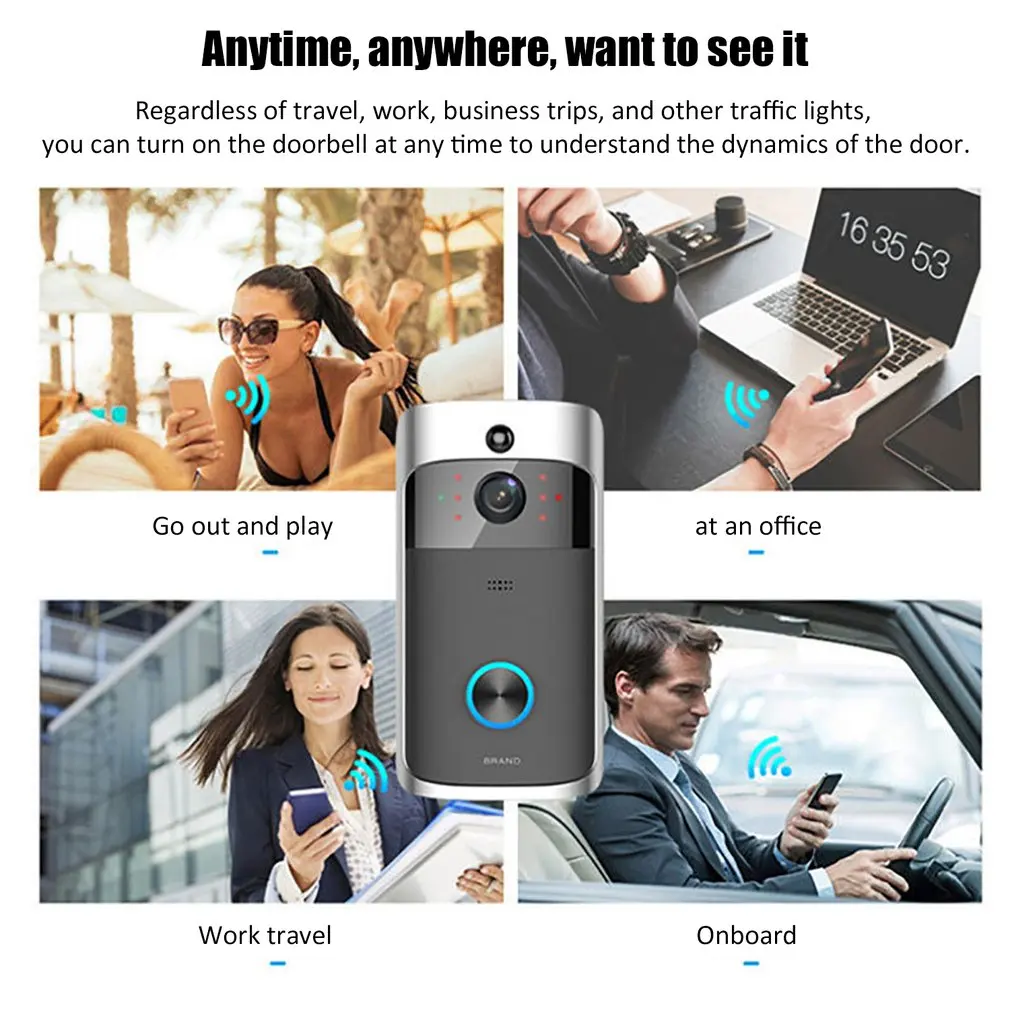 Smart Wireless Phone Door Bell Camera WiFi Video Intercom Ring Doorbell Motion Detection Visual | Безопасность и защита