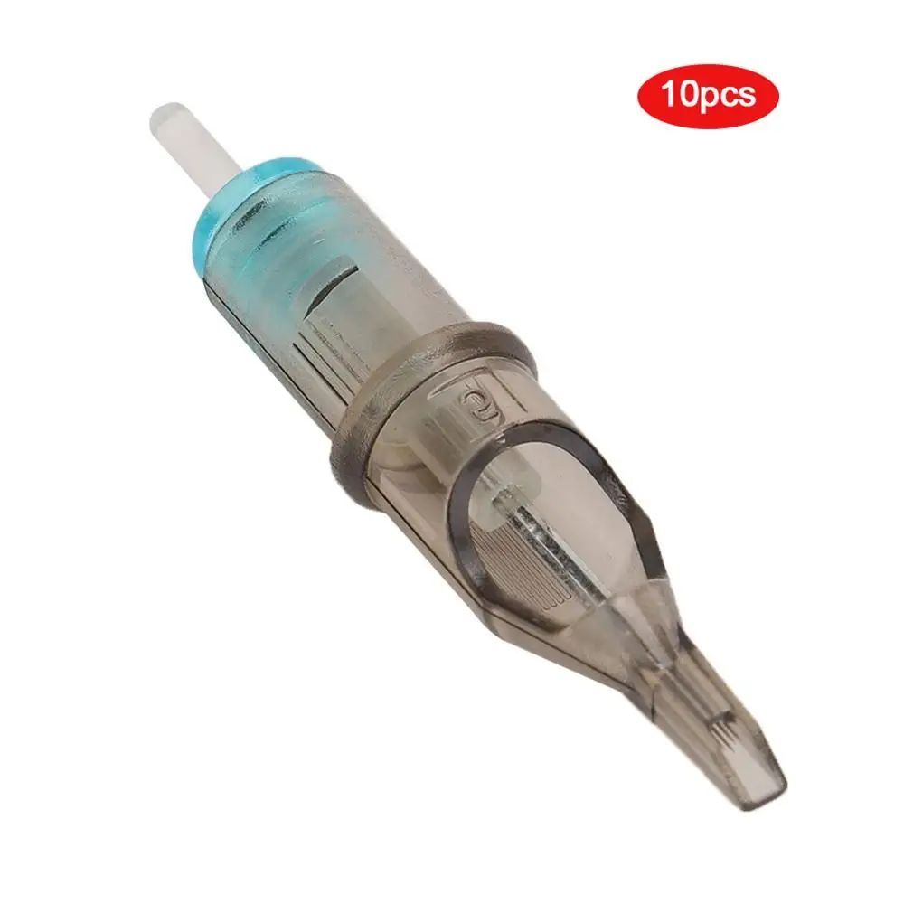 

New 10pcs 0.35MM Disposable Tattoo Cartridge Needles Semi Permanent Makeup Eyebrow Lips Tattoo Microblading Pen Supplies RM Blue
