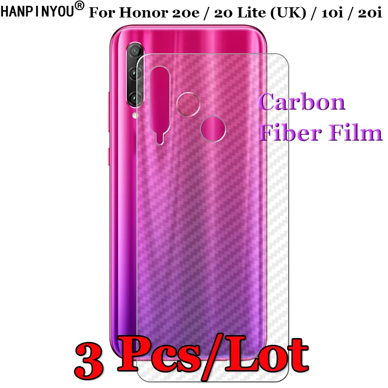 

3 шт./лот для Huawei Honor 20e 20 Lite (UK) 20i 10i 3D противоскользящая задняя пленка из углеродного волокна защитная пленка