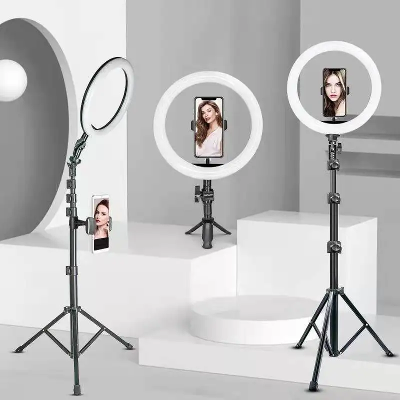 

10" LED Ring Light with Tripod Stand Phone Selfie Video Ringlight Photography Lamp for Youtube TikTok Makeup Video Recording