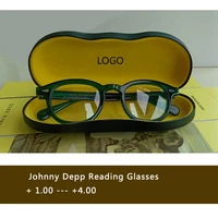 green johnny depp reading glasses man women acetate retro presbyopic diopter 1 0 1 5 2 0 2 5 3 0 3 5 4 0 handmade box
