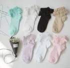 Женские хлопковые носки, винтажные кружевные носки с оборками, для девушек-принцесс, любимые доступные милые белые носки до щиколотки