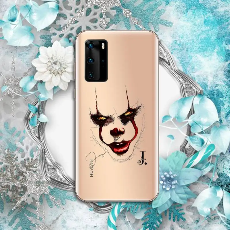 

Horror Character Pennywise Phone Case Transparent for huawei honor P 40 30 20 lite Pro 10 i 8 9 x p smart 2019