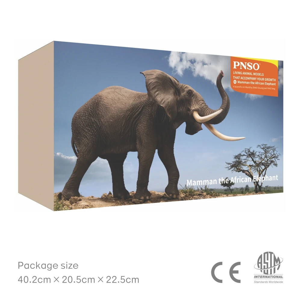 PNSO-figuras de animales de la serie elefante africano, 13"-3