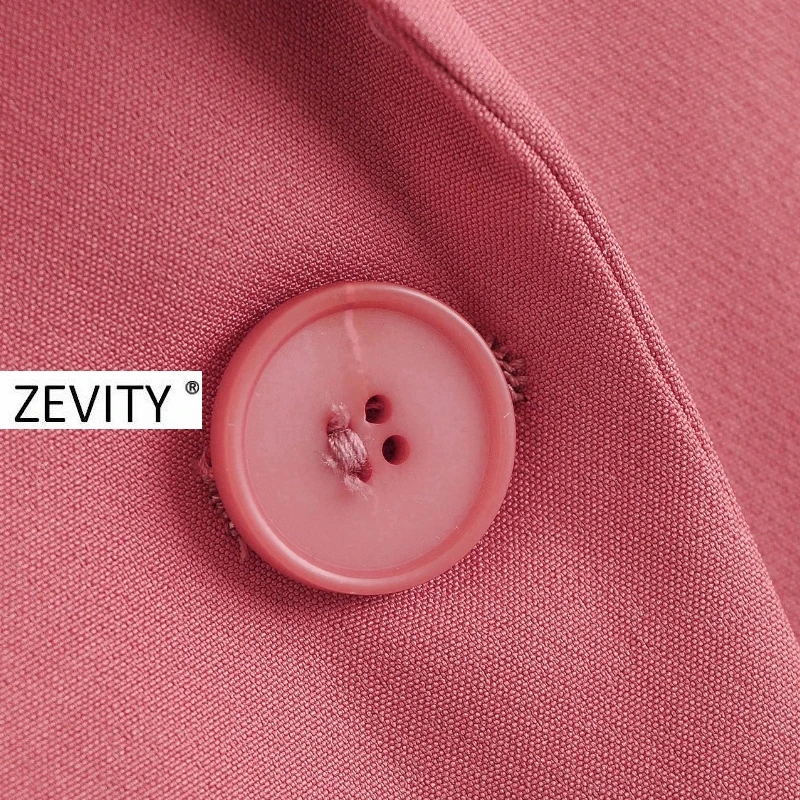 

Zevity New Women Simply One Button Solid Businss Blazer Coat Notched Collar Office Ladies Casual Outerwear Chic Suits Tops CT558