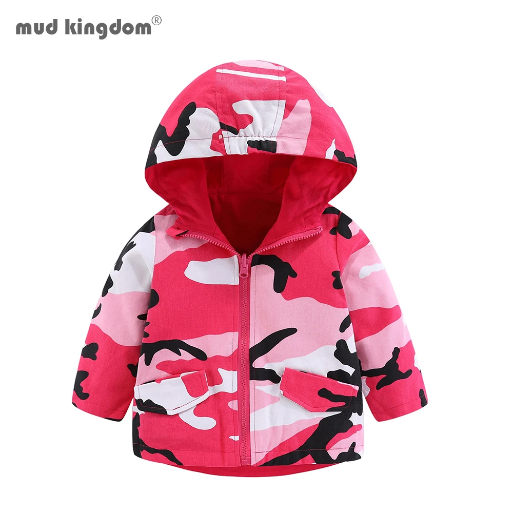 MudKingdom Girls Outwear Camouflage Hoodie Long Sleeve Jacket Fashion Wearing on Both Sides Autumn Warm Coat for | Детская одежда и