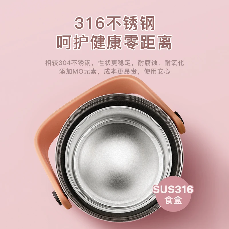 

2100ml large Stainless steel insulation barrel vacuum lunch box 3 Tiers Lunch Pail Insulated Food Storage jar BPA free