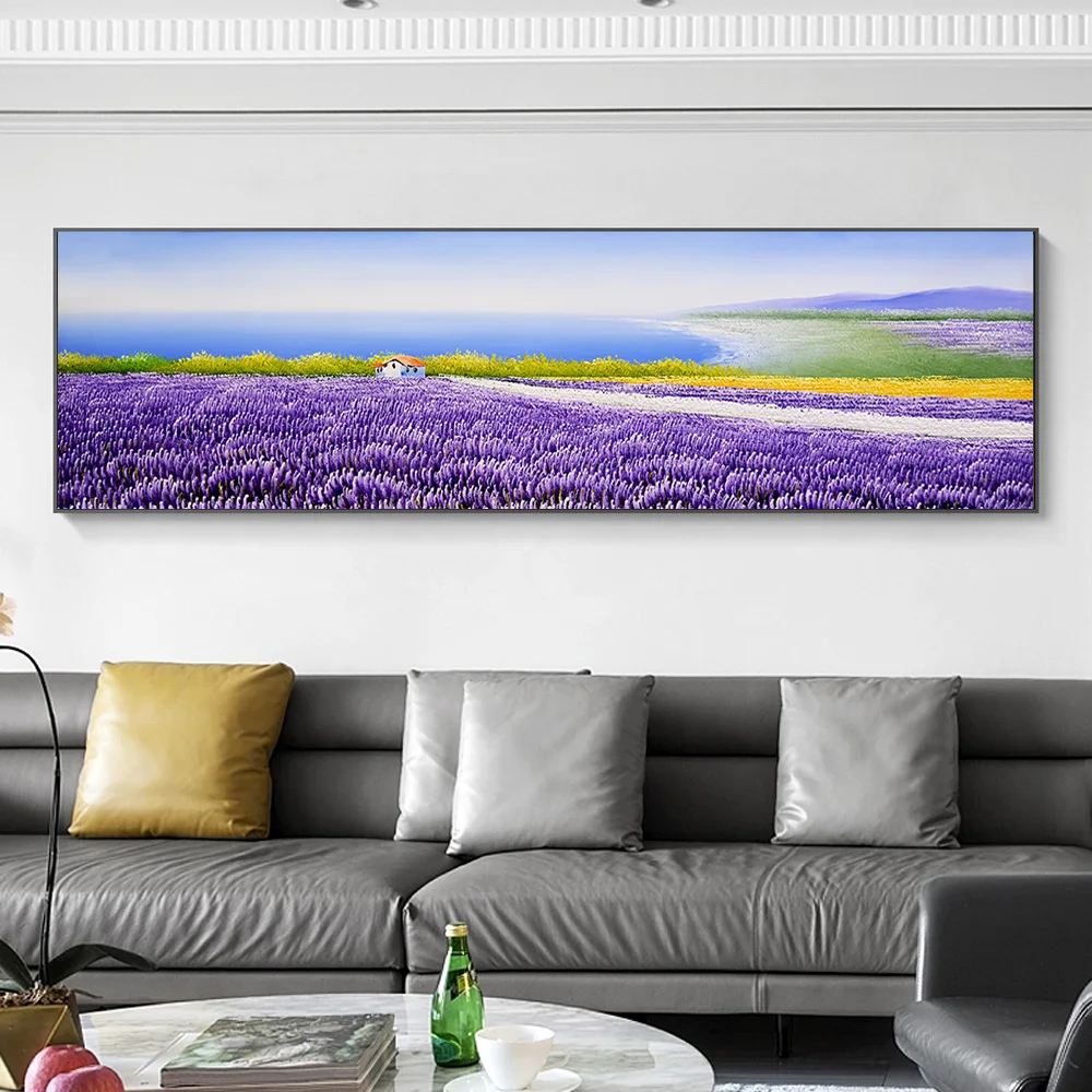 Картина на холсте Лавандовая морская настенная фиолетовые скандинавские