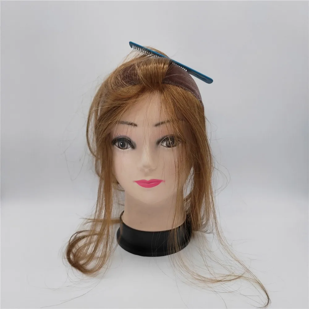 Wig grips with hair at front for wearing under wigs