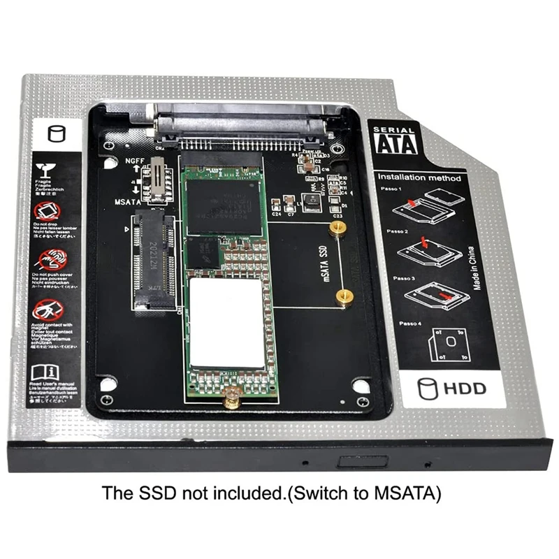 Чехол MSATA NGFF B/M-Key SSD на slim SATA 13Pin для универсального ноутбука 9,5 мм от AliExpress WW