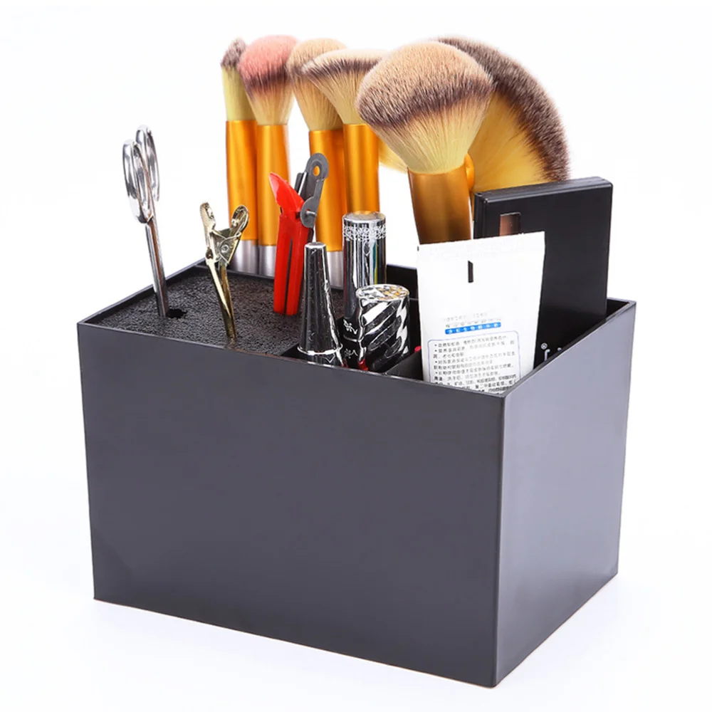 

1PC Hairdressing Scissors Holder Stand Salon Hairdresser Scissors Hair Clips 6 Slots Storage Box Case (Black)
